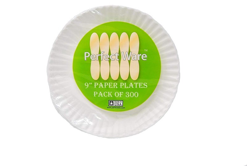 Perfectware 9 Inch White Paper Plates 300ct - Image 1